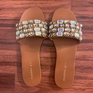 MADDEN GIRL WOMENS BAZZLE SLIDE SANDAL